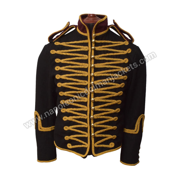 Black Hussar Twill Marching Band Jacket Bold and Stylish Performance Wear