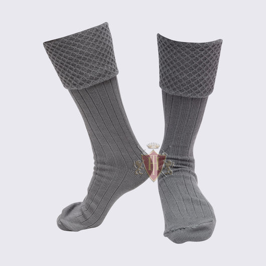 Diamond Cuff Men Gray Scottish Highland Wear Kilt Hose Socks