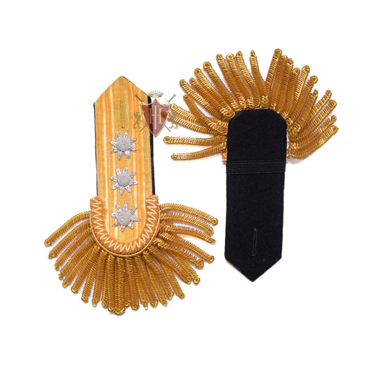 Shoulder/Epaulette Gold Wire Braid Bullion with Fringes & 3 Silver Stars