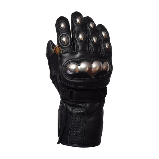 Men Thermal Lining Motorbike Riding Genuine Leather Gloves