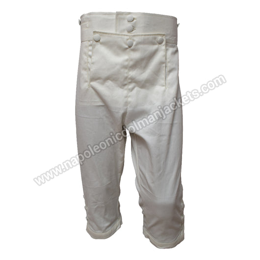 British Short Leg Off-White Cotton Trousers 1803-1815