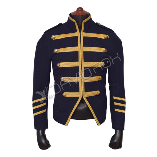 Braid Jacket Hussar Medium Blue Wool And Gold Braid Military Jacket – Tartan Heritage
