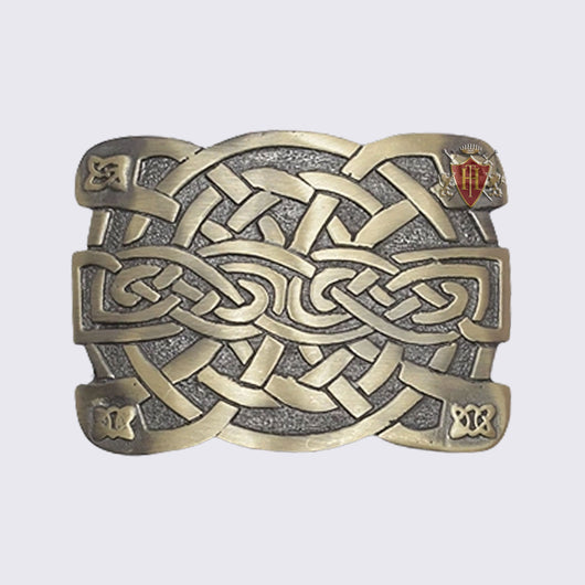 Celtic Irish Trinity Cross Knot Brass Antique Kilt Buckle