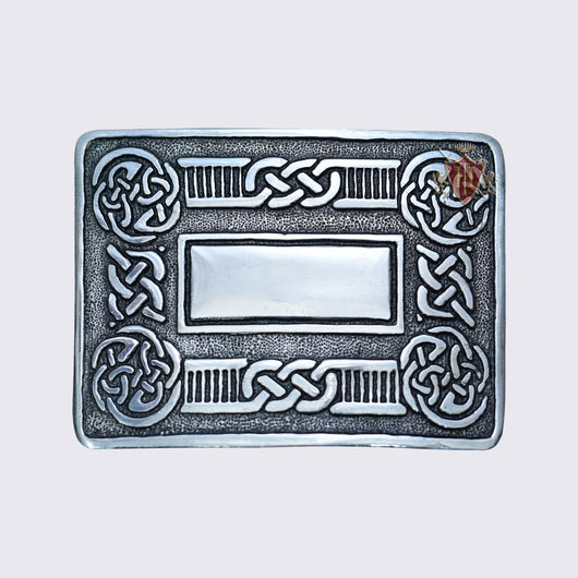 Scottish Celtic Design Kilt Buckle With Black Color Filing