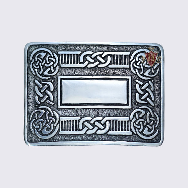 Scottish Celtic Design Kilt Buckle With Black Color Filing