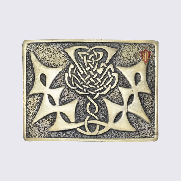 Scottish Thistle Flower Bronze Kilt Buckle