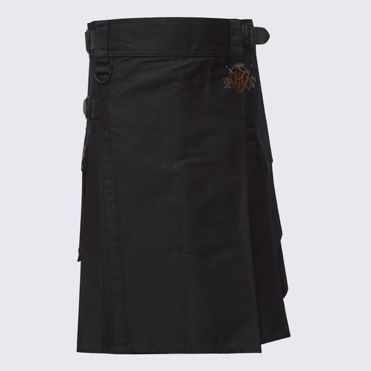 Men's Modern Black Utility Kilt