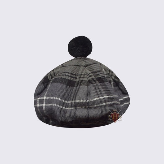 Scottish Tam O' Shanter Hat in Traditional Hamilton Grey Tartan