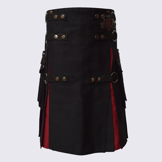 Rainbow Utility Kilt in Black A Bold Expression of Style and Function