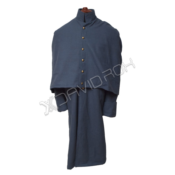 Civil War Dismounted Greatcoat Authentic Blue Wool Military Overcoat