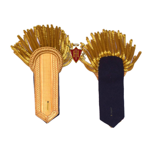 Shoulder Epaulettes Brass Bullion Board with Heavy Gold Fringe