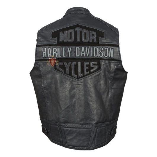 Harley Davidson Men's Leather Vest Biker Cafe Racer Motorcycle Genuine Leather Vest