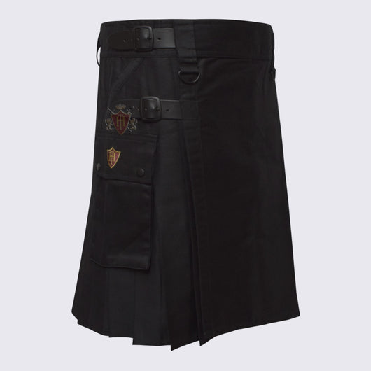 Men's Modern Black Utility Kilt