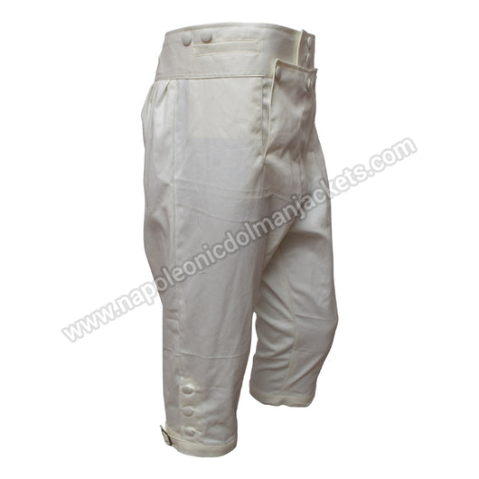 British Short Leg Off-White Cotton Trousers 1803-1815