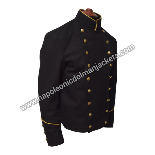 Classic Black Wool Military Jacket Timeless Style with a Refined Edge