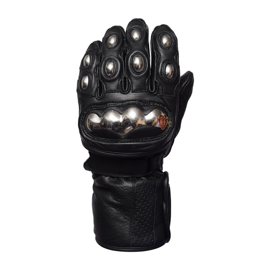 Men Thermal Lining Motorbike Riding Genuine Leather Gloves