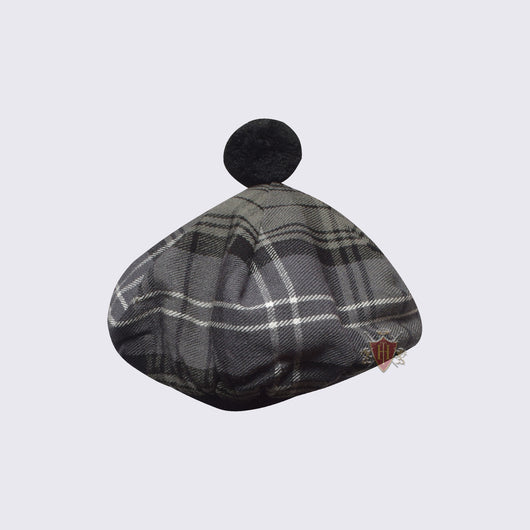 Scottish Tam O' Shanter Hat in Traditional Hamilton Grey Tartan