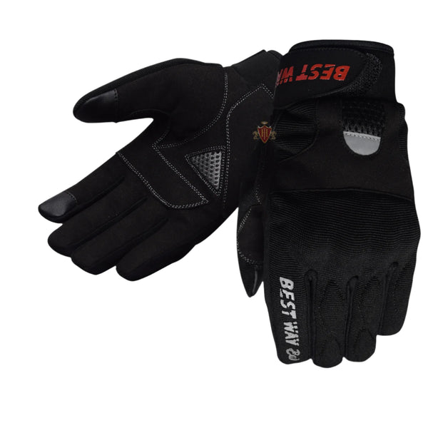 Touch Screen Black Motorcycle Summer & Cycling Racing Gloves Mobile