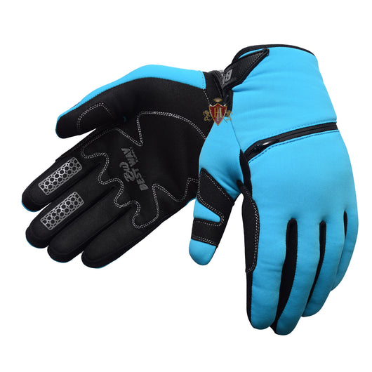 Winter Motocross Blue Gloves