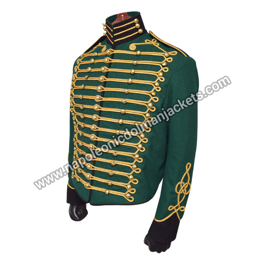 Steampunk Military Jacket in Bottle Green Wool Vintage Fantasy Style