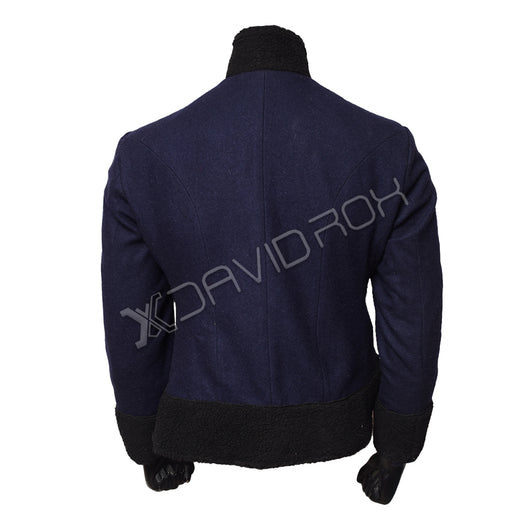 Women Shearling Band Officer Jacket