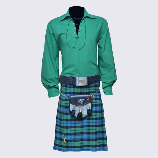 Green Men's Scottish Highland Jacobite Shirts