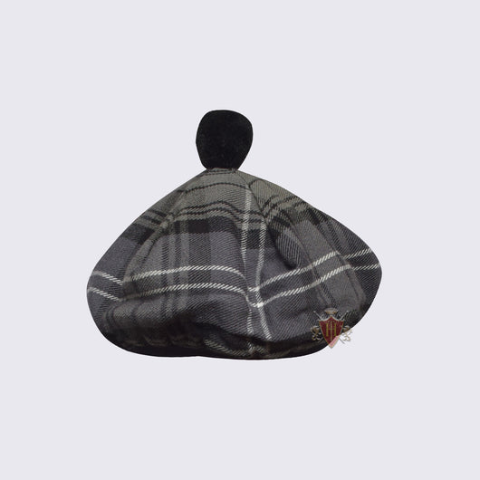 Scottish Tam O' Shanter Hat in Traditional Hamilton Grey Tartan