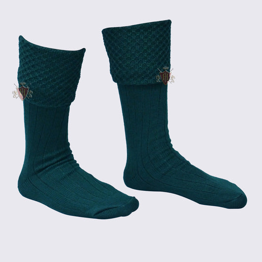 Diamond Cuff Men Green Scottish Highland Wear Kilt Hose Socks