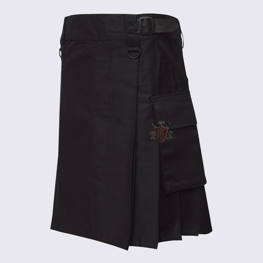 Men's Modern Black Utility Kilt