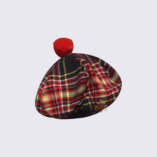 Scottish Tam O' Shanter Hat in Traditional Fire Fighter Tartan