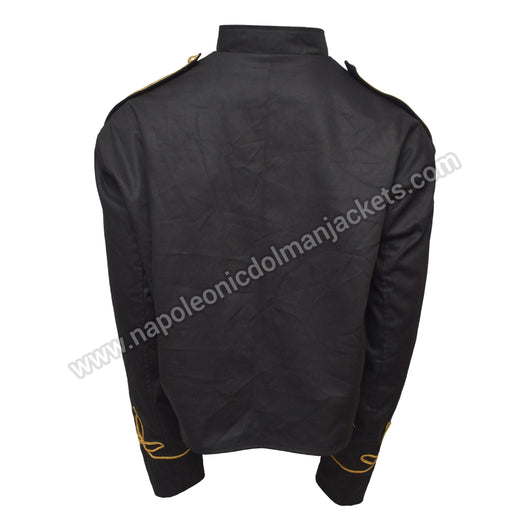 Hussar Military Jacket Main Body Black with Gold Braid