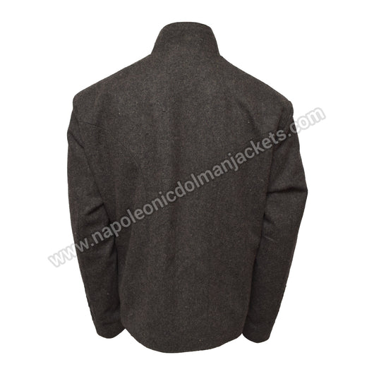 1950 Slate and Black Charcoal Wool Military Band Jacket