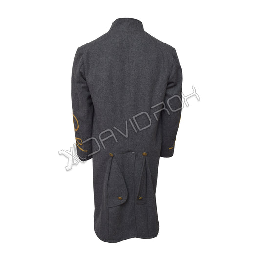 Officer’s Double-Breasted CS Frock Coat Light Gray Wool Civil War Reproduction