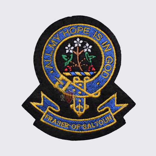 Fraser Of Saltoun All My Hope Is In God Clan Badge