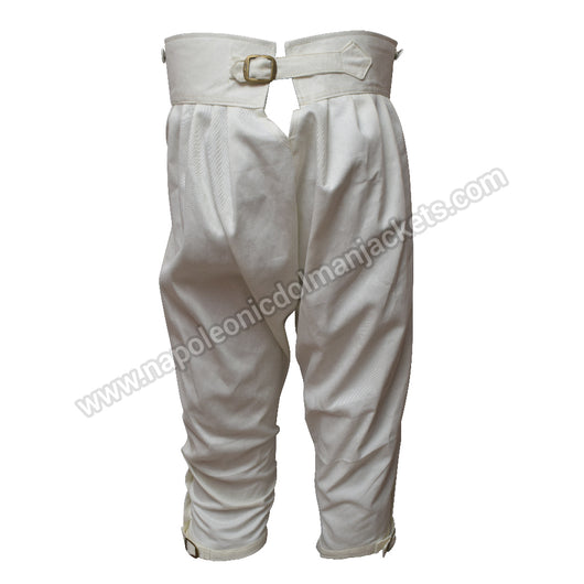 British Short Leg Off-White Cotton Trousers 1803-1815