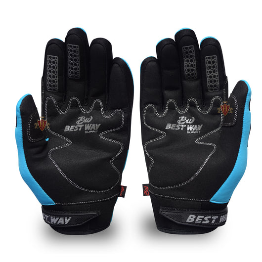 Winter Motocross Blue Gloves