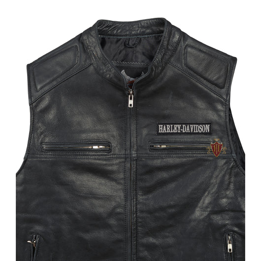 Harley Davidson Men's Leather Vest Biker Cafe Racer Motorcycle Genuine Leather Vest