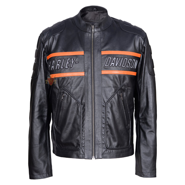 Harley Davidson Men's Motorcycle Bill Goldberg Cowhide Leather Biker Jacket