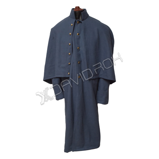 Civil War Dismounted Greatcoat Authentic Blue Wool Military Overcoat