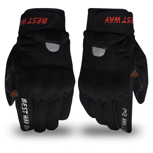 Touch Screen Black Motorcycle Summer & Cycling Racing Gloves Mobile