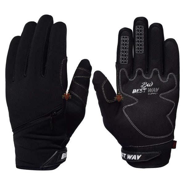 Winter Motocross Black Gloves