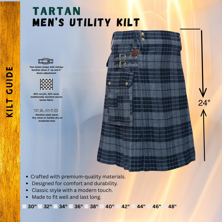 Scottish Handmade Traditional Carolina States Tartan Kilt For Men Custom Kilts E - Foto 3