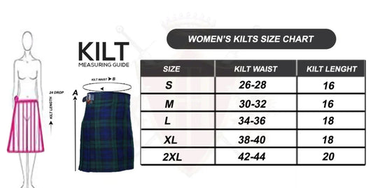 Women's Black Watch 8 Yard Tartan Kilt