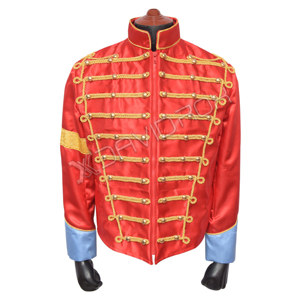 Rare Michael Jackson Red Retro Military Jacket England-Inspired Iconic Style