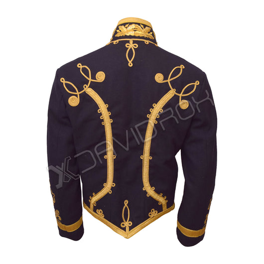 Military Steampunk Medium Blue Wool Jacket